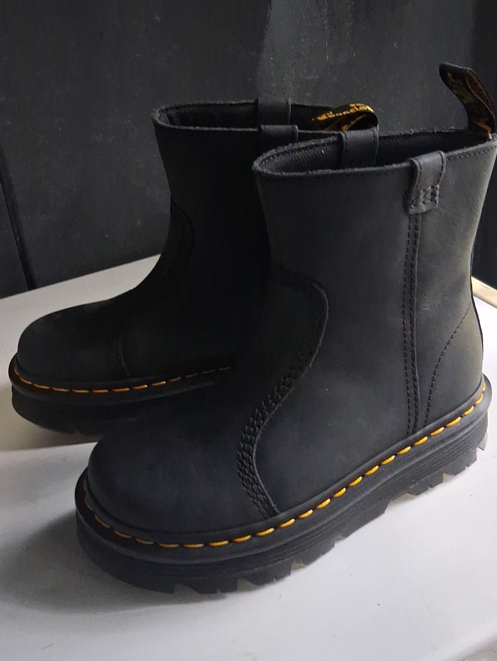Dr Martens Zebzag RiggerSlip On Leather Boots